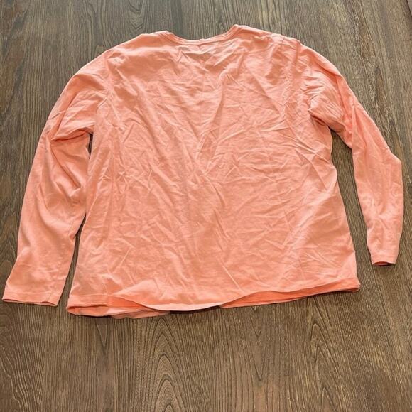 Lands' End Womens Long Sleeve T-Shirt Crewneck Pullover Cotton Orange Size XL - Picture 4 of 4